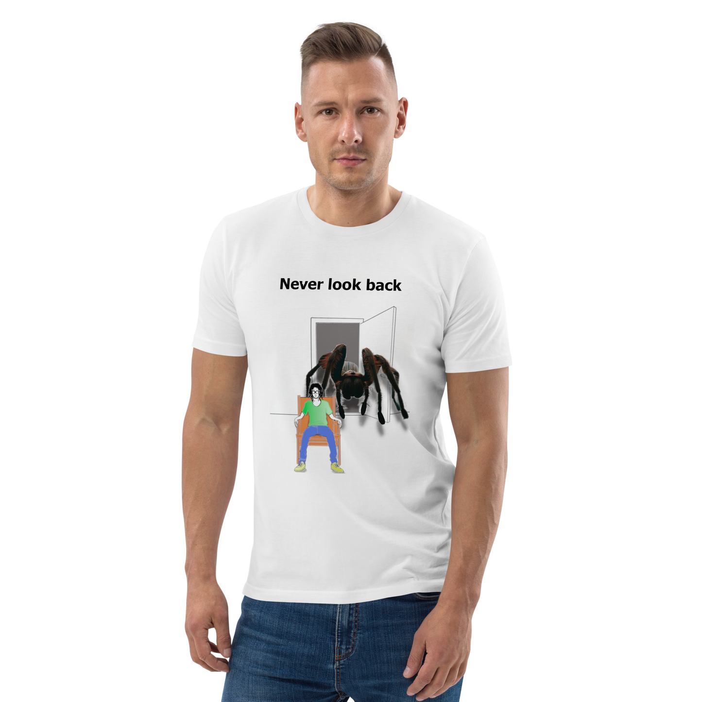 'Never look back' unisex organic cotton T-shirt